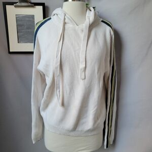 Kokun Stripe Ribbed Cotton‎ Pullover Hoodie Sweater M